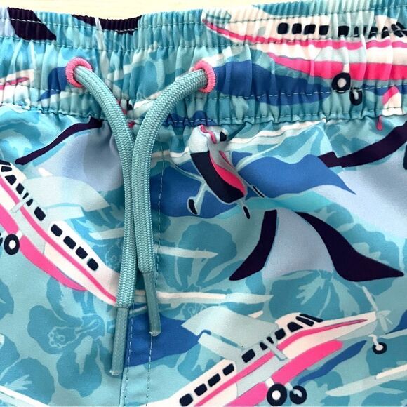 Vineyard Vines Boys Chappy Airplane Print Swim Trunks With Stretch in Jake Blue - Picture 5 of 12